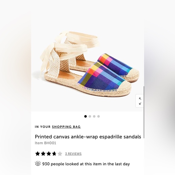 Jcrew women’s printed canvas ankle wrap espadrilles. - Picture 1 of 4